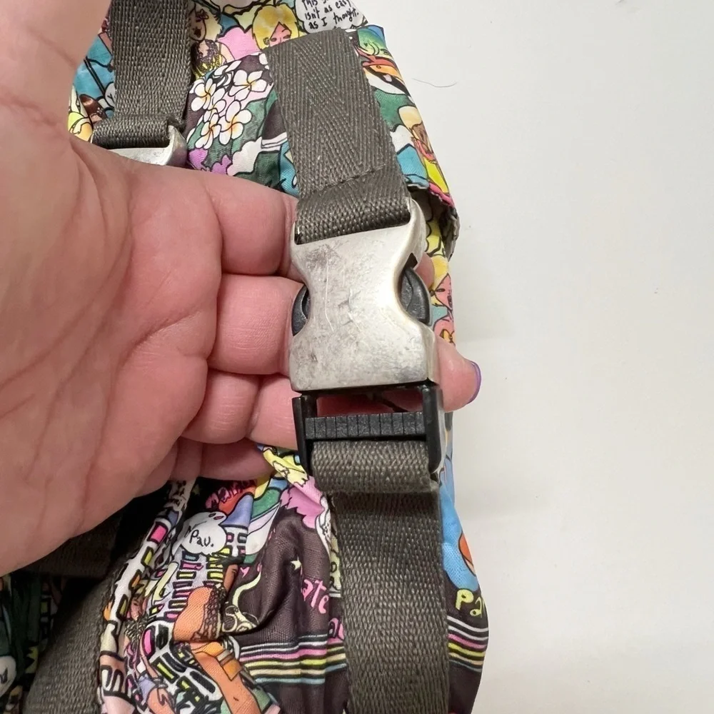 LeSportSac Vintage 90s Y2K RARE Amy Davis Hawaii Island Print Nylon Backpack